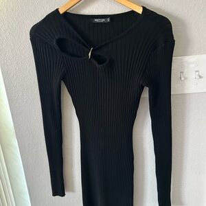 Nasty Gal Black Long Sleeve Cut-Out Dress